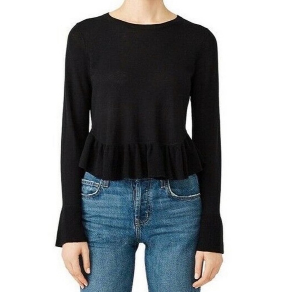 Joie Iona Peplum Sweater Knit Blouse